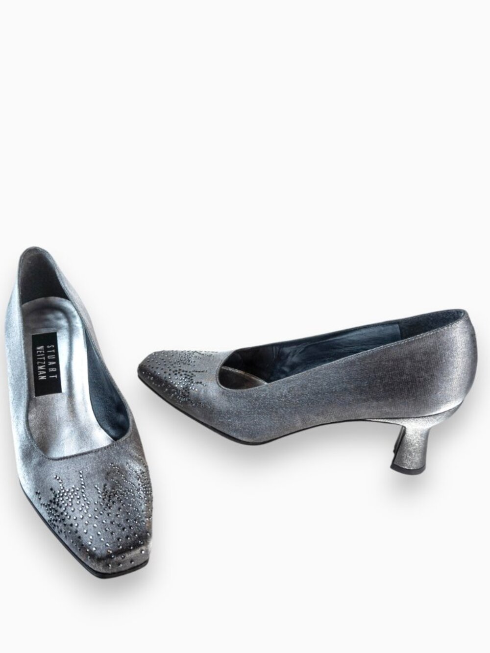 Stuart Weitzman Gunmetal Crystal Pumps Size 8B